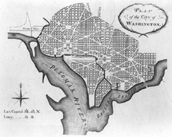 Plan of the City of Washington, showing the Tiber Canal and its branches