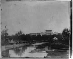 Near the foot of Capitol Hill—the old Tiber Canal—site of today's Botanic Gardens